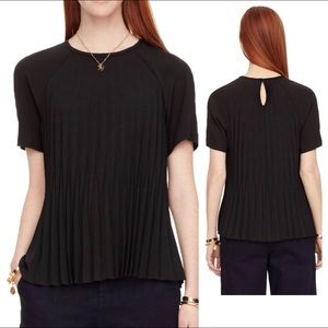 KATE SPADE BLACK CREPE PLEATED TOP DRESSY SMALL